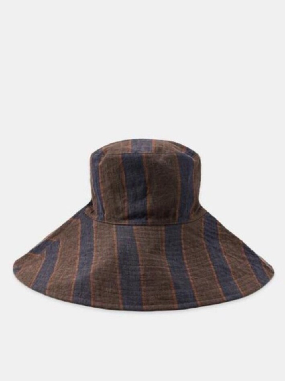 NWT Zara Reversible 100% Linen Striped Hat